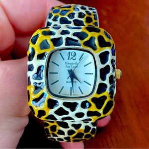 Kenneth Jay Lane Giraffe Print Bracelet Watch